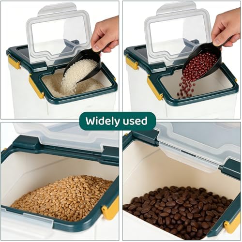 50 Pound Large Food Grade Container for Rice Flour Sugar, Blue, 2pcs - Image 7
