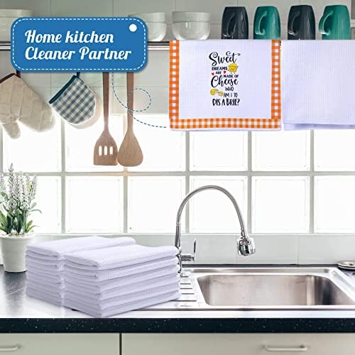 Breling Sublimation Kitchen Towel Blanks 16 x 24Inch, Microfiber Waffle Weave Sublimation Tea Towels Fast Drying Absorbent for Home Kitchen Gifts(24 Pieces) - Image 5