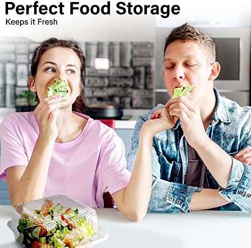 MT Products Cake Slice Container 5.25" x 5.26" x 3.17" - Clear Square Plastic Containers for Food - Disposable Dessert Containers - Deep Sandwich Containers (40 Pieces) - Made in the USA - Image 5