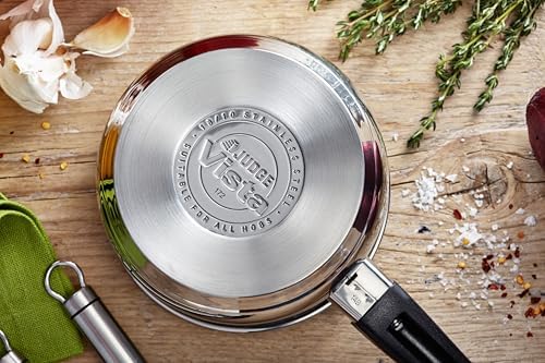 Judge Vista Stainless Steel Non-Stick Medium Saucepan 16cm 1L, Shatterproof Vented Glass Lid, Induction Ready, Oven Safe - Image 2