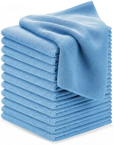 Avalon Towels Microfiber Cleaning Cloths (Value Pack of 12) - Size 12 x 12 Inches, Highly Absorbent Cleaning Rags, Lint Free, Reusable and Washable, Microfiber Towels for Cars by AvalonTowels