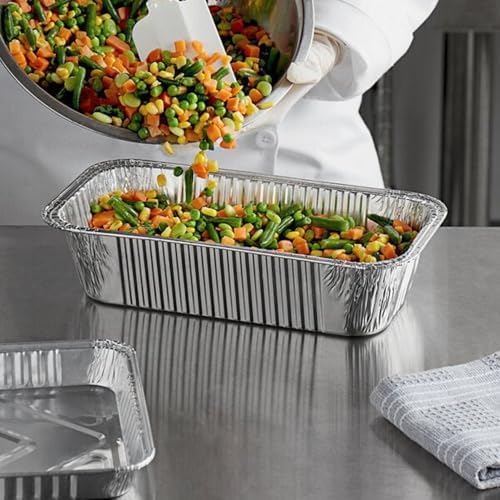 5 lb Disposable Aluminum Loaf Pans | Heavy Duty Foil Baking Containers With Aluminum Lids | Rectangular Bread Cake Mini Bakeware Recyclable Oven Safe for Cooking Catering | 20 Count - Image 6