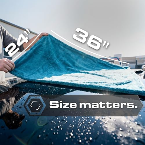Blackline Microfiber Car Drying Towel 24"x36", 1300GSM Twisted Loop - Image 5