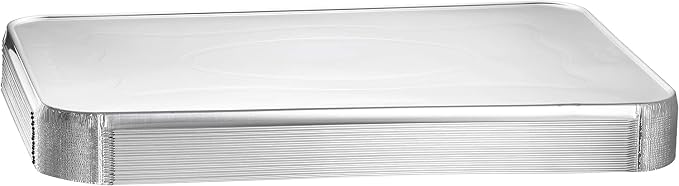 Aluminum Half Size Shallow Pan With Lid - Foil Disposable Shallow Pans for Food Prepping - 100% Recyclable half size pans - Perfect for Cookware - Set of 40 - Image 4