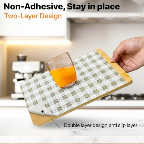 Niviy Shelf and Drawer Liner for Kitchen Cabinet, 12in x 20FT Waterproof Washable Thickened Shelf Paper Refrigerator Easy Liners for Shelves Bathroom with Knife Tape Measure, Light Green - Image 2