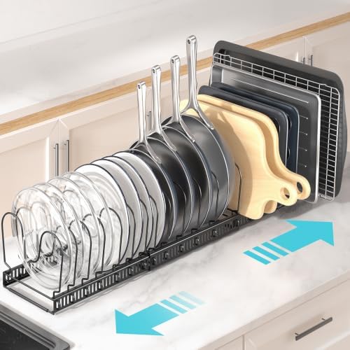 ORDORA Pots and Pans Organizer under Cabinet, 11.8-33.9" 20 Dividers - Image 2