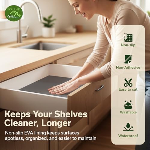 EVALAND Shelf Liner Cabinet Liner Non-Adhesive Drawer Liner 17.7 in x 33 FT - Image 3