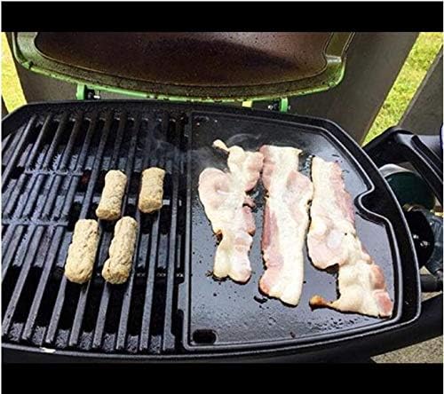 Uniflasy 6558 Cast Iron Griddle Plate for Weber Q1200 Q1000 Q120 Q100 Series Gas Grills, Cooking Griddle Replacement Parts for Weber Q1200 Q1000 Grill Accessories, 12.6 x 8.6 Inches