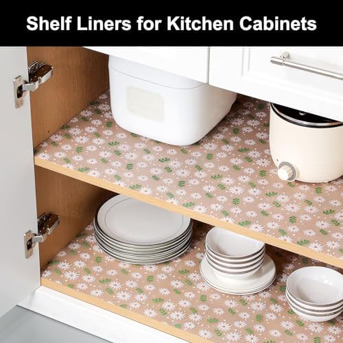 Cooyes Shelf Liner – Premium Non-Adhesive Cabinet & Drawer Liner for Kitchen – Waterproof Shelf Paper with Modern Pattern – Durable EVA Cabinet Mat – Easy to Cut （17.5" W x 240" L） - Image 2