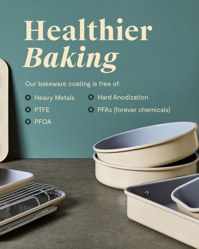 Caraway Non-Stick Ceramic-Coated 1 lb Loaf Pan | Naturally Slick Ceramic Coating, Non-Toxic, PTFE and PFOA Free, Perfect for Pound Cakes, Breads, and More, Gray - Image 5