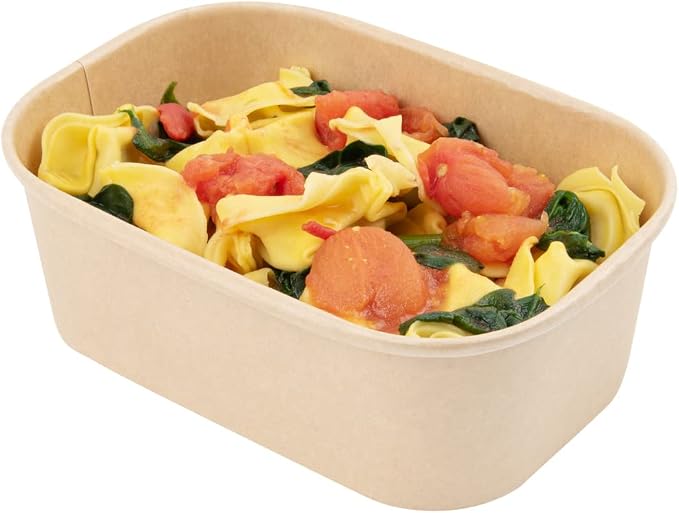 Restaurantware Bio Tek 25.4 Ounce To Go Containers 100 PE Coated Paper Food Containers - Lids Sold Separately Freezable Kraft Paper Disposable Serving Bowls For Hot And Cold Foods by Restaurantware