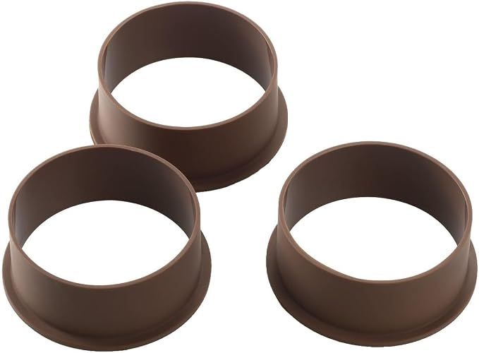 Set of 3 Silicone Cake Rings, Japanese fluffy Souffle Pancake Molds Egg Frying Molds Rice Sushi Cake Molds, Roung shape, Non Stick, 100 mm, 12 Packs by Unknown