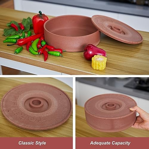 Sabary 2 Pcs Tortilla Warmer with Lid 8.5 x 2.4 Inch Robust Plastic Tortilla Holder Taco Keeper Pancake Waffles Food Container Microwave Save for Mexican Night Fiesta Party Home Restaurant Bar - Image 3