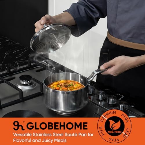 2 Quart 5-Ply Clad Stainless Steel Sauce Pan with Lid - Image 3