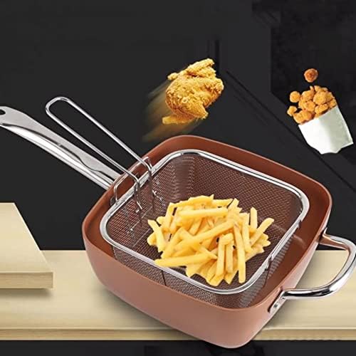 YOSOO Frying Pan 4Pcs Supplies Saucepan Stainless Steel Glass Aluminum Nonstick Square Pan Steamer Copper Set Non Stick Frying Pan Four Piece Set Cooker Pancake Saucepans, #611, Yosoo8iz7d51v92 - Image 3