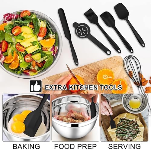 E-far Stainless Steel Mixing Bowls, 21PCS Mixing Bowls with Airtight Lids - Image 2