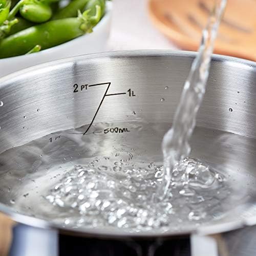 Judge Vista Stainless Steel Set of 6 Induction Pans, 20cm Casserole, 24cm Saute Pan, 16/18/20cm Saucepans with Lids, 14cm Milk Pan - Image 2