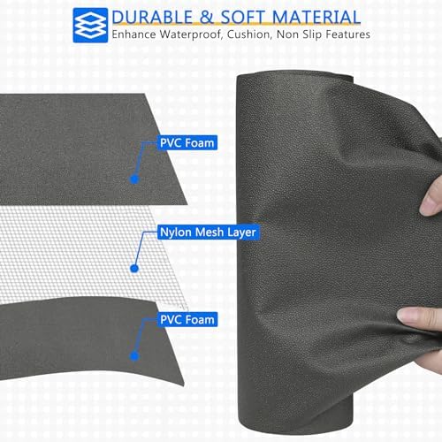 WochiTV Shelf Liner for Cabinets, Drawer Non Adhesive Non Slip Foam Mat for Kitchen, Pantry, Bathroom, Cupboard, Garage, Closet, Shelves, Drawer, Tool Box, Gray 17.5 x 236 inches - Image 5
