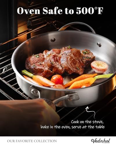 Stainless Steel Cookware Set, 8 Pcs Tir-Ply Pots and Pans Set, PFOA&PTFE Free, Dishwasher&Oven Safe, Kitchen Induction Compatible, ollas de acero inoxidable para cocinar - Image 6