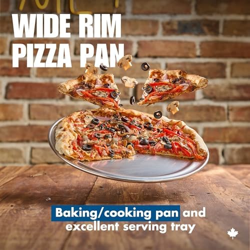 Norjac Non-Stick | Wide-Rim Aluminum Pizza Pan, 14 inch 6 Pack | Restaurant-Grade | Heavy-Duty, Oven-Safe, Rust-Proof | Baking and Serving Tray - Image 2