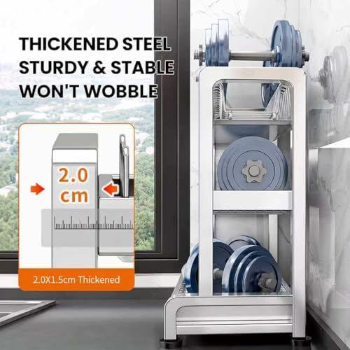Large Dish Drying Rack Over Sink, Free-Standing Stainless Steel No Installation 2 Tier Organizer with Thick Columns, Nordic Style Storage Shelf(13.3x10.2x15.7in) - Image 5