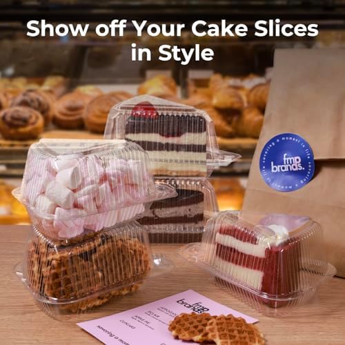 Fit Meal Prep 300 Pack Cake Slice Plastic Containers with Lids - Single 5” Clear Medium Dome Hinged Lid Cheesecake Container, Pie, Food Box, Take Out Togo Packaging for Home, Bakery and Cafe Business - Image 7