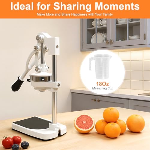 Cast Iron Juicer, Manual Juicer Hand Press Heavy Duty with Stable Base, Commercial Citrus Press for Orange Lemon Lime Grapefruit Pomegranate, Easy to Clean(Filter Bags & Cup) - Image 6