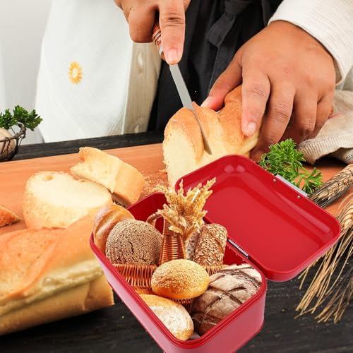Retro Metal Bread Box for Kitchen Counter 30.5x18x16cm/12x7.1x6.3in - Image 4