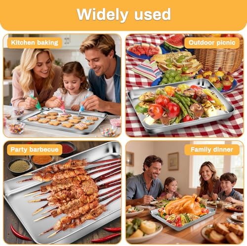 6 Pcs Baking Sheet,16 In x 12 In Stainless Steel Sheet Pan Set - Image 7