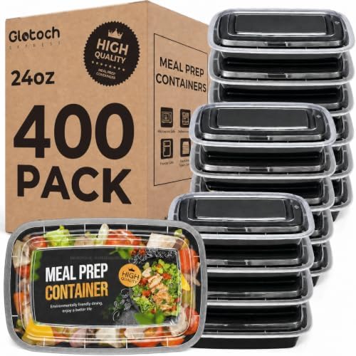 Meal Prep Containers Food Containers with Lids 24oz 400 Pack by GlotochExpress