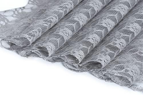 MDS Pack of 25 Wedding 12 x 108 inches Lace Table Runner for Wedding, Decorations for Birthday Parties, Banquets, Graduations, Engagements, and Runners fit Rectangle Round Table - Silver Gray - Image 5