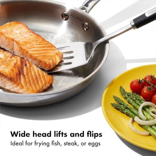 Cooking Utensils Set,4 Piece | Stainless Steel Kitchen Utensils with Serving Spoon and Cooking Spatula, Heat-Resistant, Dishwasher Safe, Ergonomic Handle - Image 4