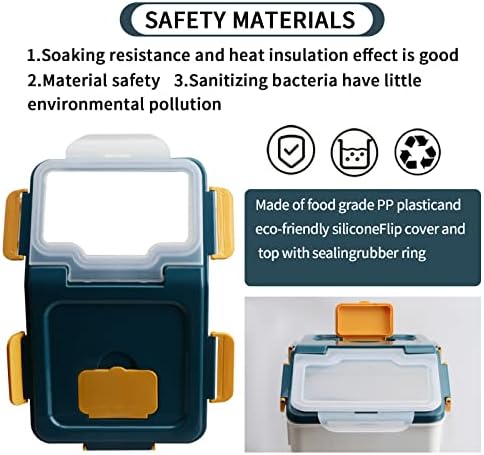 AnRui Large Flour Storage Containers 25Lbs Airtight Rice Storage Container BPA Free Kitchen Pantry Food Storage Bin Sugar Snack Cereal Grain Organizer Box with Wheel, Scoop, 4Pack, Blue - Image 3