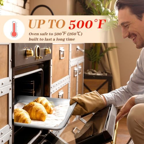 6 Pack Quarter Size Aluminum Baking Sheet Pans, 13"x10" | NSF, commercial cookie sheets, rolled rim baking pan, for roasting, freezer, bakery, oven safe up to 500℉ - Image 5