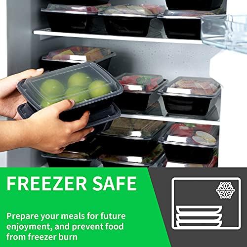 WGCC Meal Prep Containers 50Pack 32oz and Deli Containers with Lids 16oz 48 Sets, Leakproof, BPA Free/Microwave/Freezer/Dishwasher Safe - Image 4