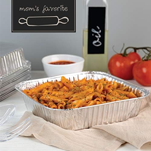PLASTICPRO Disposable 8'' X 8'' X 2'' Inch Square Aluminum Tin Foil Baking Pans Bakeware - Cookware Perfect for Baking Cakes, Breads, Brownies, Bread, Meatloaf, Lasagna, Pack of 10 - Image 5