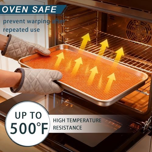 6 Pack Half Size Baking Sheet Pan Set, Aluminum Commercial Quality Cookie Sheet for Baking or Roasting, Large Thick Baking Tray Prevents Warping, 13" × 18" Cookie Tray Pan - Image 2