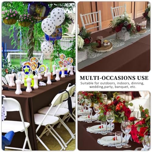 8 Pack Brown Tablecloth Rectangle 60 x 126 Inch for 8 Foot Tables - Image 6