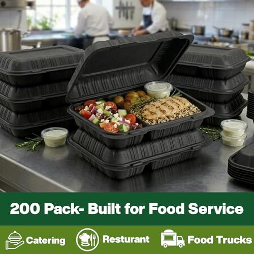 Front Lock MFPP Hinged Food Containers, Disposable Takeout Boxes - Image 4