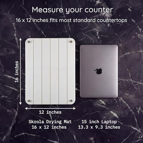 2 Piece Stone Drying Mat Set 16x12 Inch Diatomite Dish Drying Mat for Kitchen Counter Fast Drying Eco Friendly Includes 8 Non Slip Legs (Lumina, 16"x12") - Image 6