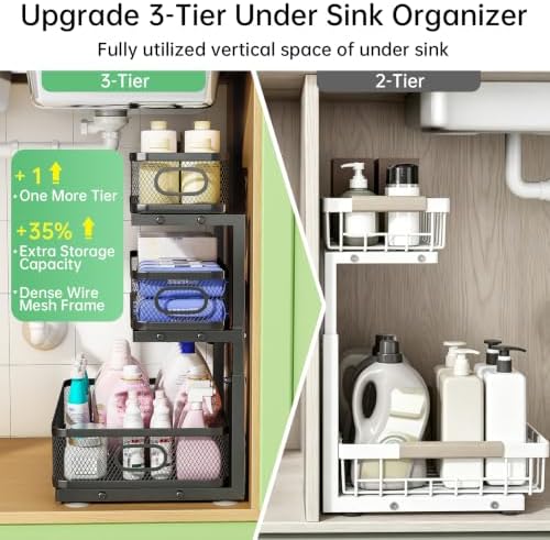 3-Tier Under Sink Organizer, Pull Out Cabinet Organizer for Kitchen & Bath - Image 4