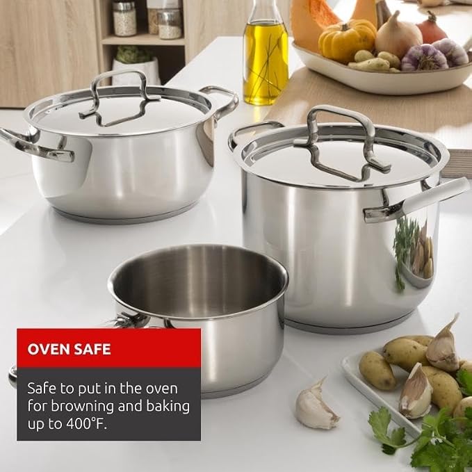 Lagostina Sfiziosa Saucepan Set, Stainless Steel, 13-Piece - Image 6