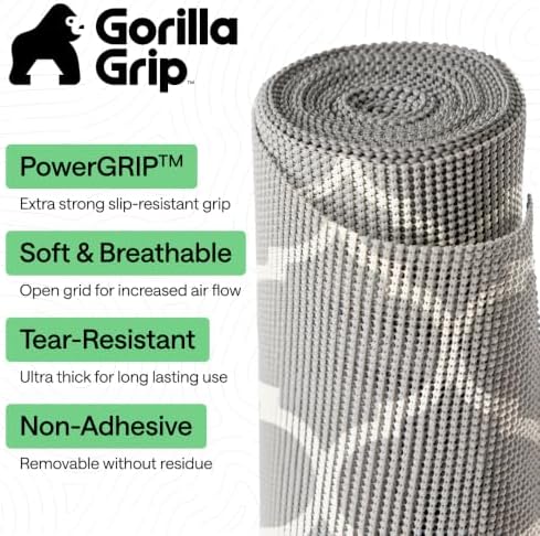 GORILLA GRIP powerGRIP Drawer Shelf and Cabinet Liner, 12" x20', Gray - Image 2