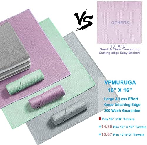 Streak Free Miracle Cleaning Cloths Easy Clean Nanoscale,Fish Scale Microfiber Window Mirror Glass Car Stainless Steel Cleaning,Lint Free Dish cloth Wine Glass Polishing Towel,Reusable,Pack 6,Blue - Image 4