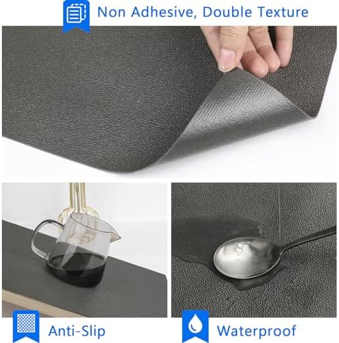 WochiTV Shelf Liner for Cabinets, Drawer Non Adhesive Non Slip Foam Mat for Kitchen, Pantry, Bathroom, Cupboard, Garage, Closet, Shelves, Drawer, Tool Box, Gray 17.5 x 236 inches - Image 2