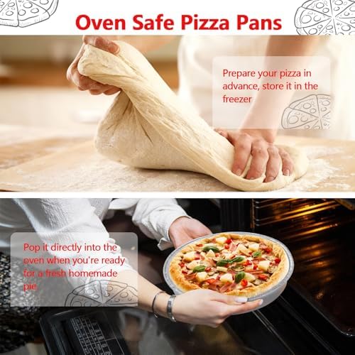 12 Inch Aluminum Pizza Pans, 25 Pack Disposable Round Foil Pizza Pan Trays, Oven & Freezer Safe Disposable Pizza Pan for Baking, Serving, Catering & Parties - Image 3