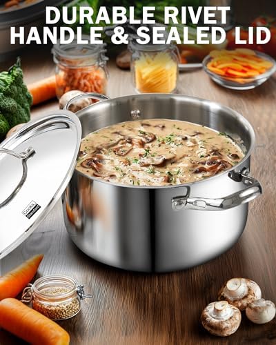 Cooks Standard Multi-Ply Clad 6 Quart Stainless Steel Stock Pot with Lid - Image 4