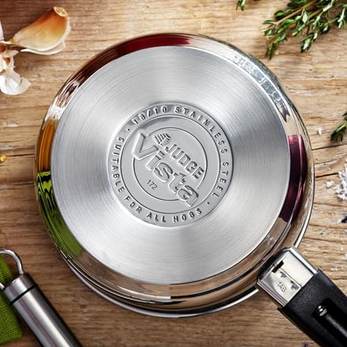 Judge Vista Set of 3 Stainless Steel Pans, 14cm,16cm &18cm Saucepans, Shatterproof Vented Glass Lids, Induction Ready, Oven Safe - Image 5