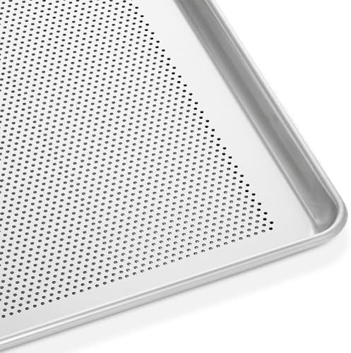 GRIDMANN 13" x 18" Commercial Grade Perforated Aluminum Baking Sheet Pan, Half Size Baking Tray - 12 Pans - Image 5