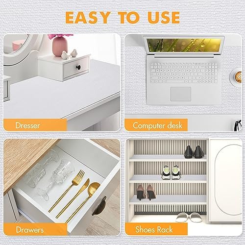 Viseeko Shelf and Drawer Liner for Kitchen Cabinet, White, 12in x 20ft - Image 6